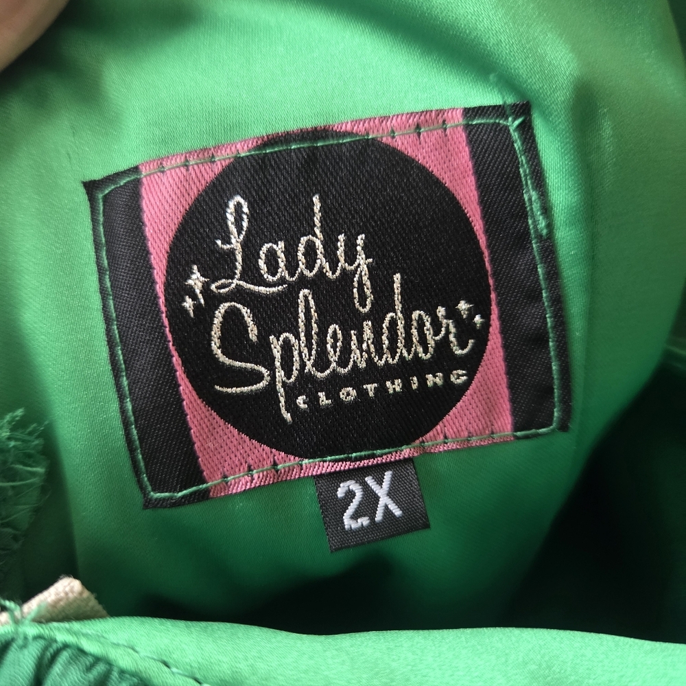 Lady Splendor Chiffon Dream Dress Emerald Green 2X NWT - Picture 10 of 13
